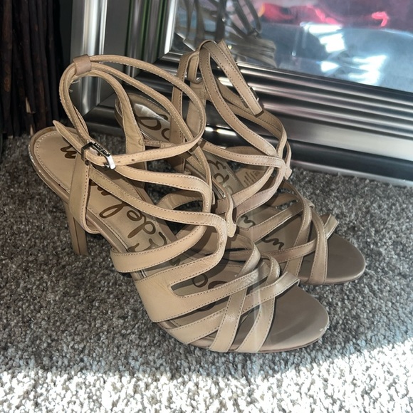 Sam Edelman Shoes - Sam Edelman nude tan leather strappy high heel sandals 4.5” heel height size 8.5